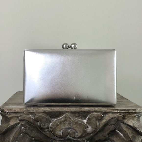 EVER NEW Handbag Silver Pink Clutch Bridal Bridesmaid Wedding Formal Dressy - Picture 8 of 16